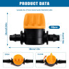 VooGenzek 25 Pièces 4/7 Vanne D'irrigation, Mini Valves de Contrôle pour Tuyau d'arrosage 4/7mm, Valves d'arrêt Cannelées 1/4 Po