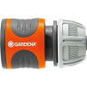 GARDENA Raccords d'Arrosage Rapide 13 mm (1/2") et 15 mm (5/8") : Raccord Enfichable de Début de Tuyau, Étanche, Rainures Encast