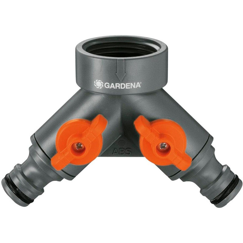 Gardena Vanne à 2 voies: Distributeur d'eau pour robinet avec filetage de 26,5 mm (G 3/4 Pouce), pour une connexion simultanée d