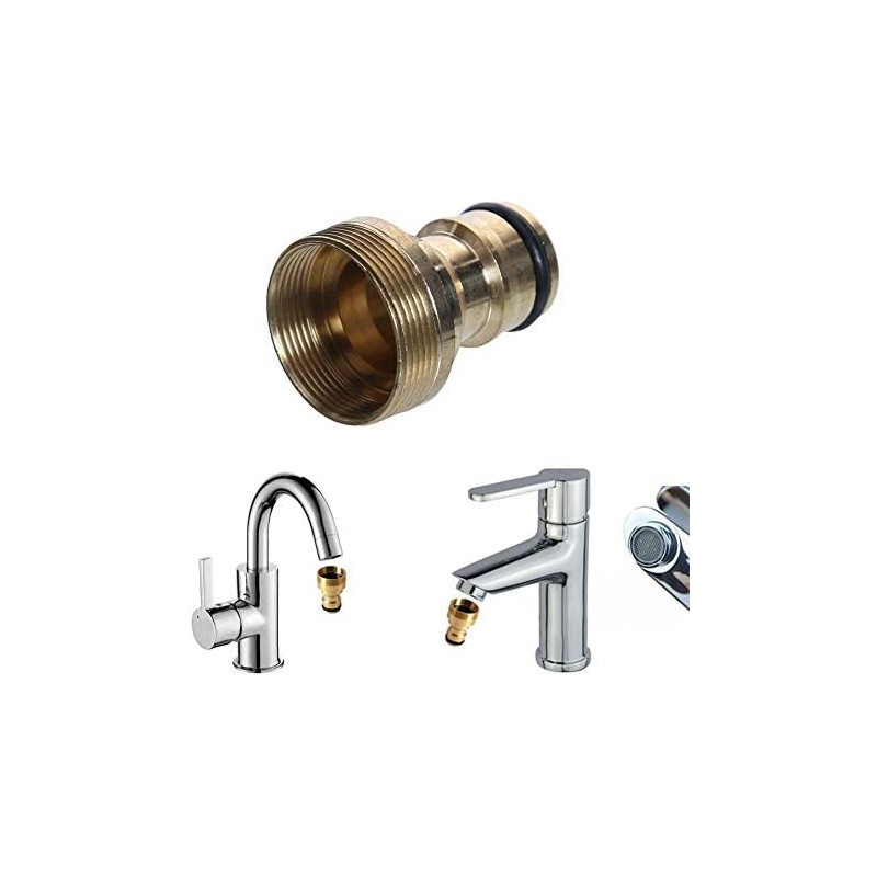 Connecteur de robinet de cuisine universel - Adaptateur de tuyau - Raccord de tuyau - Adaptateur de connecteur d'eau pour robine