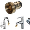 Connecteur de robinet de cuisine universel - Adaptateur de tuyau - Raccord de tuyau - Adaptateur de connecteur d'eau pour robine