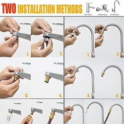 Connecteur de robinet de cuisine universel - Adaptateur de tuyau - Raccord de tuyau - Adaptateur de connecteur d'eau pour robine