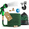 HOMEPROTEK Tuyau d'Arrosage Extensible 15m - Tuyau d’Eau Réglable avec 1/2'' et 3/4'' (19mm et 13mm) Adaptateurs, 9 Modes d'Arro