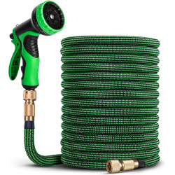 HOMEPROTEK Tuyau d'Arrosage Extensible 30m - Tuyau d’Eau Réglable avec 1/2'' et 3/4'' (19mm et 13mm) Adaptateurs, 9 Modes d'Arro