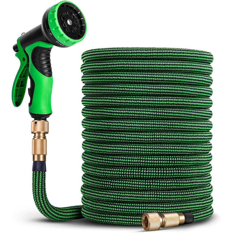 HOMEPROTEK Tuyau d'Arrosage Extensible 30m - Tuyau d’Eau Réglable avec 1/2'' et 3/4'' (19mm et 13mm) Adaptateurs, 9 Modes d'Arro