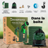 HOMEPROTEK Tuyau d'Arrosage Extensible 30m - Tuyau d’Eau Réglable avec 1/2'' et 3/4'' (19mm et 13mm) Adaptateurs, 9 Modes d'Arro
