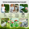 HOMEPROTEK Tuyau d'Arrosage Extensible 30m - Tuyau d’Eau Réglable avec 1/2'' et 3/4'' (19mm et 13mm) Adaptateurs, 9 Modes d'Arro