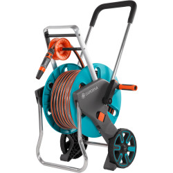 Gardena Kit dévidoir CleverRoll M Easy : dévidoir sur roues d'une capacité de 60 m, particulièrement stable, avec guidage confor