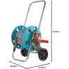 Gardena Kit dévidoir CleverRoll S : dévidoir avec tuyau Classic de 20 m et lance d'arrosage, arrêt anti-goutte, côté de manivell
