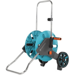Gardena dévidoir CleverRoll M : dévidoir sur roues d'une capacité de 60 m, particulièrement stable, avec clip de rangement, arrê