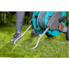 Gardena dévidoir CleverRoll M : dévidoir sur roues d'une capacité de 60 m, particulièrement stable, avec clip de rangement, arrê