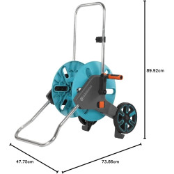 Gardena dévidoir CleverRoll M : dévidoir sur roues d'une capacité de 60 m, particulièrement stable, avec clip de rangement, arrê