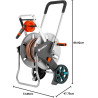 Gardena CleveRoll M Easy Metal Ensemble: chariot de tuyau de 60 m de capacité, très stable, contrôle du tuyau stable, incl. Tuya