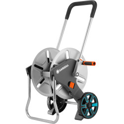 Gardena dévidoir métallique sur roues aquaroll m, argent, orange, noir, cleverroll m métal