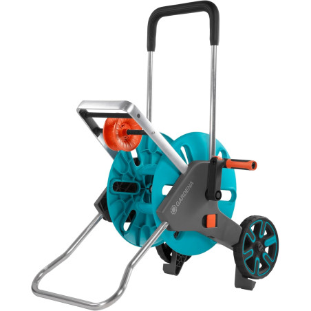 Gardena Dévidoir CleverRoll M Easy : dévidoir sur roues d'une capacité de 60 m, particulièrement stable, avec guidage confortabl