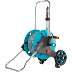 Gardena Kit dévidoir CleverRoll M : dévidoir avec tuyau Classic de 20 m, lance d'arrosage, clip de rangement, arrêt anti-goutte,