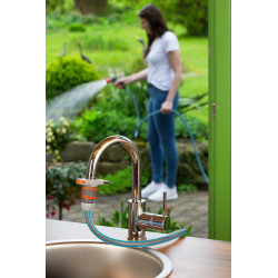 Gardena Equipement de base d'intérieur: kit de démarrage composé d'un raccord de robinet d'intérieur, d'un raccord de tuyau, d'u