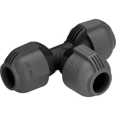 Dérivation en T de Gardena : raccord de tuyau pour dérivation du tuyau de pose, 25 mm, compatible avec les tuyaux de pose 25 mm 