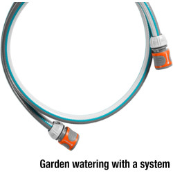Équipement de branchement Classic 13 mm (1/2 Pouce), 1,5 m de Gardena : adaptateur de tuyau pour le raccordement du dévidoir (18