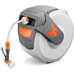 FUXTEC Dévidoir Automatique FX-WSA20-20 m de Tuyau d'Arrosage ½ Pouce - Enrouleur De Tuyau Pour Montage Mural Avec Douchette Et 