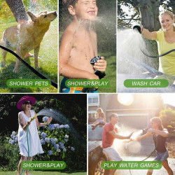Tuyau d'arrosage extensible de 7.5m/15m/22.5m/30m/37.5m tuyau d'arrosage extensible 3 fois, tuyau magique flexible, anti-fuite, 
