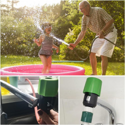 ECYC® Outil D'Adaptateur De Connecteur De Tuyau De Tuyau D'Arrosage De Jardin De Cuisine D'Arrosage, plastique ABS, Vert