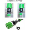 ECYC® Outil D'Adaptateur De Connecteur De Tuyau De Tuyau D'Arrosage De Jardin De Cuisine D'Arrosage, plastique ABS, Vert