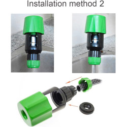 ECYC® Outil D'Adaptateur De Connecteur De Tuyau De Tuyau D'Arrosage De Jardin De Cuisine D'Arrosage, plastique ABS, Vert