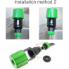 ECYC® Outil D'Adaptateur De Connecteur De Tuyau De Tuyau D'Arrosage De Jardin De Cuisine D'Arrosage, plastique ABS, Vert