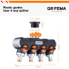 GRIFEMA GE1401-4, Distributeur Arrosage 4 Voies, Diviseur de Tuyau, Avec Interrupteur de Commande, Les Travaux D'écoulement D'ea