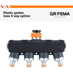GRIFEMA GE1401-4, Distributeur Arrosage 4 Voies, Diviseur de Tuyau, Avec Interrupteur de Commande, Les Travaux D'écoulement D'ea