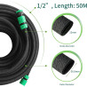 Tuyau Poreux, Microporeux pour Irrigation Goutte à Goutte, Tuyau Économiseur d'Eau pour Arrosage, Jardins, Pelouses, Terrasses, 
