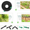 Tuyau Poreux, Microporeux pour Irrigation Goutte à Goutte, Tuyau Économiseur d'Eau pour Arrosage, Jardins, Pelouses, Terrasses, 