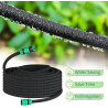 Tuyau Poreux, Microporeux pour Irrigation Goutte à Goutte, Tuyau Économiseur d'Eau pour Arrosage, Jardins, Pelouses, Terrasses, 