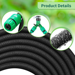 Tuyau Poreux Microporeux pour Irrigation Goutte à Goutte, Tuyau Économiseur d'Eau pour Arrosage, Jardins, Pelouses, Terrasses, F