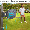 ENEACRO Dévidoir Enrouleur Automatique 35+2 m - Enrouleur De Tuyau pour Montage Mural avec Pistolet à eau 10 fonctions - Pivotan