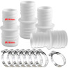 Lot de 4 raccords pour Tuyau Piscine, Raccord de Tuyau avec Colliers de Serrage, Ø 32 mm vers 38 mm de diamètre avec 8 Colliers 