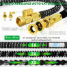 Tuyau Arrosage Extensible 15m, Tuyau d'arrosage Retractable avec 1/2" et 3/4" Adaptateur, Tuyaux d'arrosage avec 10 Modèles de P