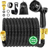 Tuyau Arrosage Extensible 30m, Tuyau d'arrosage Retractable avec 1/2" et 3/4" Adaptateur, Tuyaux d'arrosage avec 10 Modèles de P