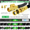 Tuyau Arrosage Extensible 30m, Tuyau d'arrosage Retractable avec 1/2" et 3/4" Adaptateur, Tuyaux d'arrosage avec 10 Modèles de P