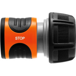 Raccord d'arrosage Aquastop 19 mm (3/4 Pouce) de Gardena : connecteur enfichable avec Aquastop, pour extrémité de tuyau, Powergr