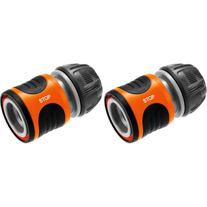 Gardena conector, noir/orange, 13 mm (1/2") et 15 mm (5/8") (lot de 2)
