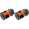 Gardena conector, noir/orange, 13 mm (1/2") et 15 mm (5/8") (lot de 2)