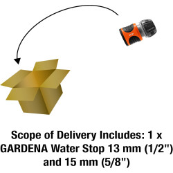 Gardena conector, noir/orange, 13 mm (1/2") et 15 mm (5/8") (lot de 2)