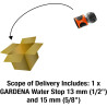 Gardena conector, noir/orange, 13 mm (1/2") et 15 mm (5/8") (lot de 2)