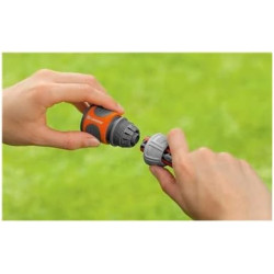 Gardena conector, noir/orange, 13 mm (1/2") et 15 mm (5/8") (lot de 2)