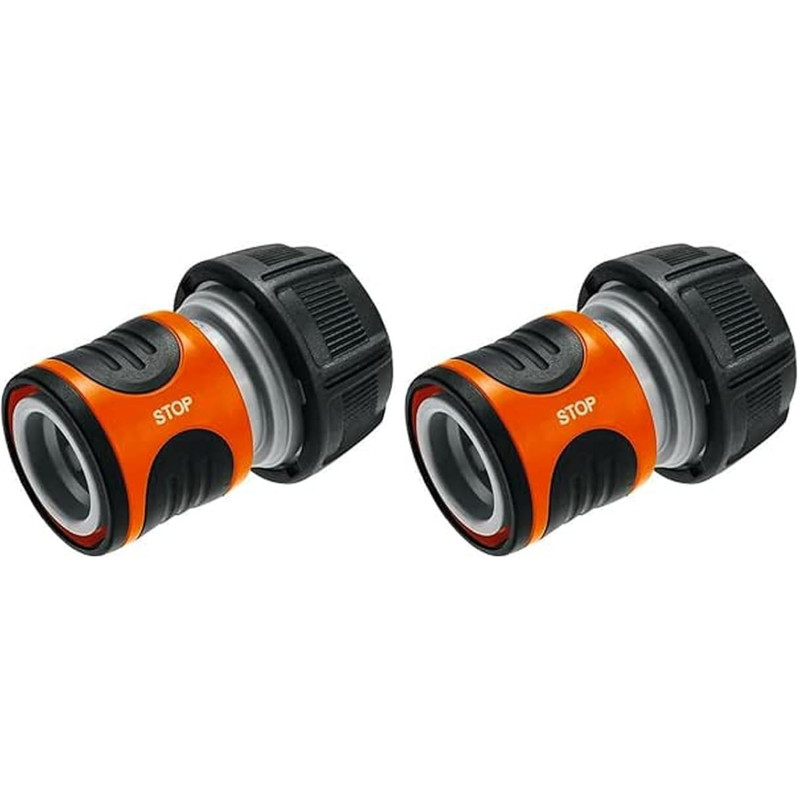 Raccord d'arrosage Aquastop 19 mm (3/4 Pouce) de Gardena : connecteur enfichable avec Aquastop, pour extrémité de tuyau, Powergr