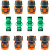 12 Connecteur Tuyau Arrosage, Raccord Tuyau d'Arrosage 19mm 25 mm, Raccord Rapide Tuyau Arrosage 1/2 in Tuyau Rapides Raccord 3/