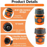 12 Connecteur Tuyau Arrosage, Raccord Tuyau d'Arrosage 19mm 25 mm, Raccord Rapide Tuyau Arrosage 1/2 in Tuyau Rapides Raccord 3/