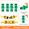 12 Connecteur Tuyau Arrosage, Raccord Tuyau d'Arrosage 19mm 25 mm, Raccord Rapide Tuyau Arrosage 1/2 in Tuyau Rapides Raccord 3/